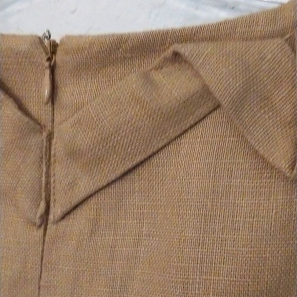 ADRIANNE PAPPELL Dress Sheath Linen Tan Sleeveless Size 4 - Picture 9 of 15